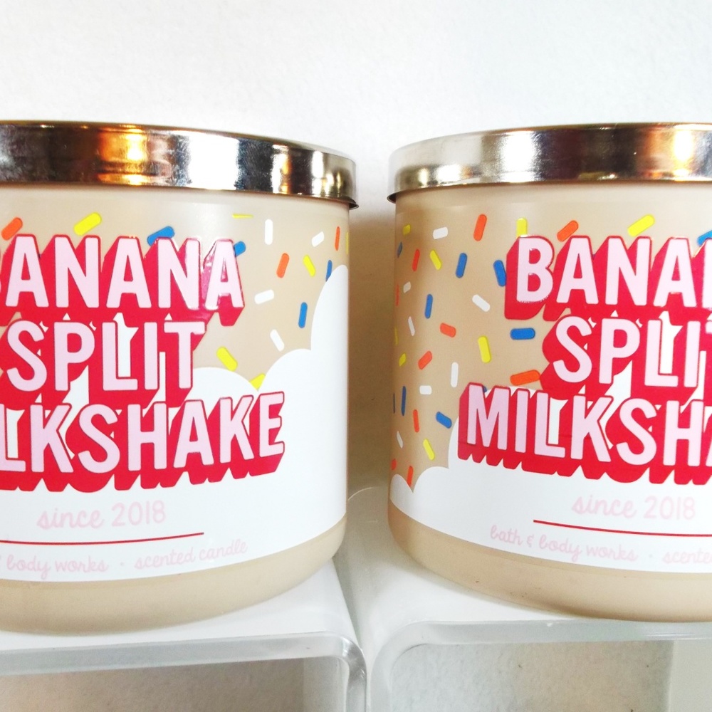 2 Bath Body Works Banana Split Milkshake Candles